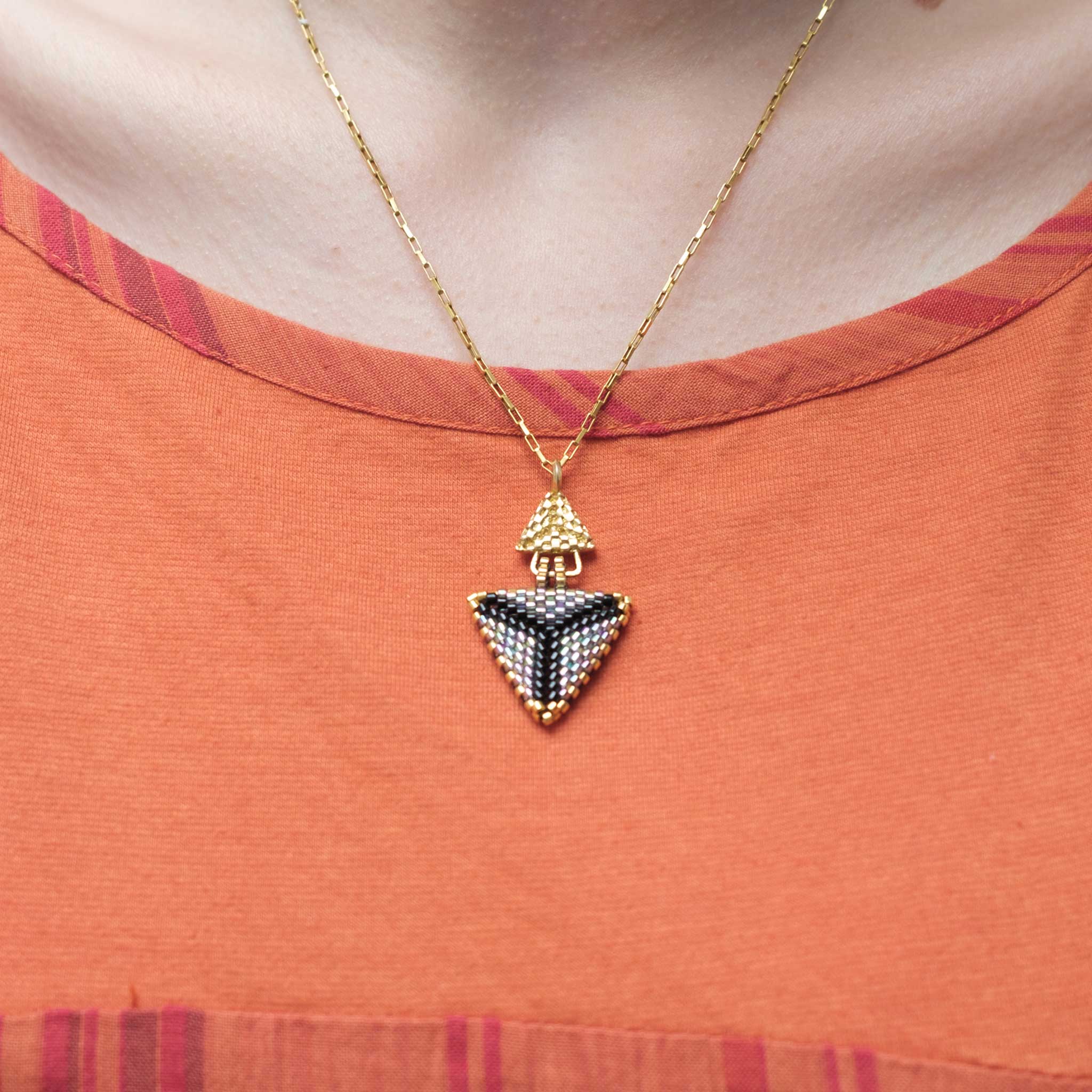 Moonlight Glow Bead and 24ct gold Vermeil Pendant